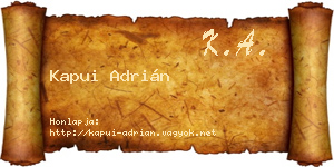 Kapui Adrián névjegykártya